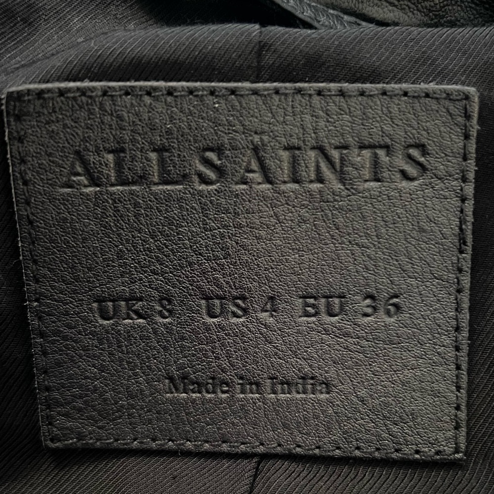 AllSaints Balfern Biker sheep leather biker jacket - Picture 3 of 5